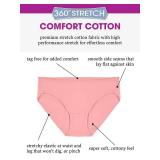 Fruit of the Loom Womens 360° Stretch Underwear, High Performance for Effortless Comfort, Bikini Style, Cotton Blend - Bikini - 6 Pack - Colors May Vary, 7 US