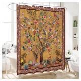 WC WAH CHUN Bohemian Bathroom Curtain Colorful Boho Floral Print Beautiful Bright Polyester Fabric Cloth Shower Curtain for Bathroom Decoration, 72"x72" (Tape G)