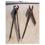 2 pr Blacksmithing tongs