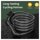 Titanker Bike Lock Cable, 4 Feet Bike Cable Lock Basic Self Coiling Kids Bike Lock Combination with Complimentary Mounting Bracket, 5/16 Inch Diameter (4FT, Black-8mm)