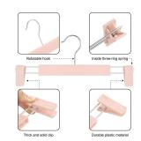 GUANJUNE Clothes Pants Hangers, Space-Saving Skirt Holders with 360 ° Swivel Hooks, Adjustable Clips, Trouser Hangers, Clothes Coat Garment Jeans Hangers (10 Pack, Pink)