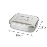 LunchBots Medium Trio II Snack Container - Divided Stainless Steel Food Container - Three Sections for Snacks On the Go - Eco-Friendly, Dishwasher Safe, BPA-Free - Stainless Lid - Stainless Steel