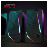 Redragon GS510 RGB Desktop Speakers, 2.0 Channel PC Computer Speaker with 4 Colorful LED Backlight Modes, Enhanced Bass and Easy-Access Volume Control, USB Powered w/ 3.5mm Cable