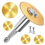 LitKiwi 1/4-Inch Hex Shank with 1PCS Rotary Drill Saw Blade bit (Titanium Coating),HSS drive bits for Drills Rotary Tools