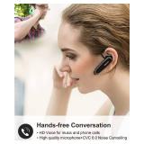 New bee Bluetooth Earpiece V5.0 Wireless Handsfree Headset with Microphone 24 Hrs Driving Headset 60 Days Standby Time for iPhone Android Samsung Laptop Trucker Driver (Black)