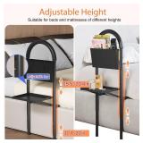 Bed Rails for Elderly Adults Safety with Folding Tray & Storage Hanging Bag, Adjustable Height Bed Side Rails Supports 350 Pounds, Suitable for Elderly & Adult