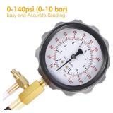 BETOOLL 0-140PSI Fuel Injector Injection Pump Pressure Tester Gauge Kit Car Tools (Master)