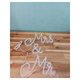 Kittmip Mr and Mrs Neon Sign for Wedding Neon Light LED Backdrop Wall Decor USB Mr and Mrs Sign Wedding Reception Decoration Gifts for Anniversary Engagement Banquet(Warm White, 25 x 7 Inches)