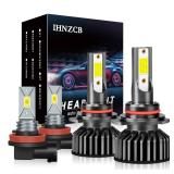 IHNZCB Fit For Ford Explorer 2011 2012 2013 2014 2015 Combo 9005 LED Headlight High/Low Beam + H11 LED Fog Light Bulbs Kit,6000K Cool White,4pcs led bulbs,clear