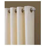 Curtainworks Kendall Color Block Grommet Curtain Panel, 84-Inch, Ivory/Tan