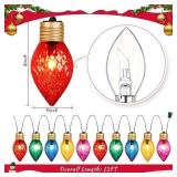 VIHOSE 13.5 ft Giant Large Christmas Lights 8" Jumbo Xmas String Lights with 10 Colorful Bulbs Multicolor C7 Light Bulbs Christmas Lights C7 Large String Lights for Indoor Outdoor (Multiple Styles)