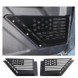 West-xingzhe Front Door Storage Pockets for Bronco,Interior Accessories for Ford Bronco 2021 2022 2023 2/4 Door Accessories,2Pcs (Black,Flag)