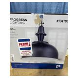 Progress Lighting Impress Black Industrial Dome Pendant Light