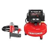 Craftsman 6 Gallon Pancake Portable Brad Nailer and Air Compressor Combo Kit 150 psi 0.8 hp (Has been previously used)