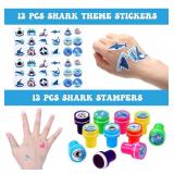 85 Sets Shark Party Favors Shark Stationery Set Classroom Reward Gifts Prizes Ocean Sea Favors Under The Sea Party Favors Shark Party Supplies Notepads Pencils Stampers Sharpener Stickers Erasers