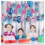 YNOUU Cartoon Birthday Banner Decorations Cartoon Happy Birthday Banner Girls Boys Kids Birthday Party Baby Shower Cartoon Sign Decorations