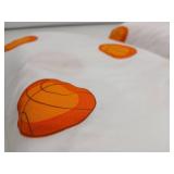 Chezmoi Collection 4-Piece Kids/Teens Sports Sheet Set - Soft Microfiber White Orange Basketball, Full Size