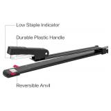 Deli Long Reach Stapler with 1000 Staples, 20 Sheet Capacity, Long Arm Standard Staplers for Booklet or Book Binding, Black