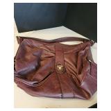 Maroon Dana Buckman purse, one black and gray Sak purse