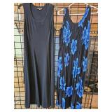 Two ladies size large long sleeveless dresses