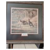 25x25 framed print, entitled "Autumn Watch," by artist Jerry Thomas. signed and numbered, 44/500