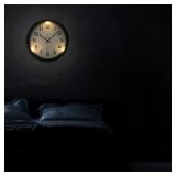 eYotto Lighted Up Wall Clocks, 12 Inch Silent Glow in The Dark Wall Clock Battery Operated Night Light Large Display Clock for Bedroom Kitchen Living Room Gift