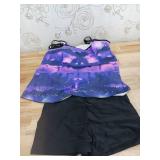 Urchics Womens Gray Tankini Swimsuit Tank Top Two Piece Bathing Suits with Boyshorts Ink Purple Large