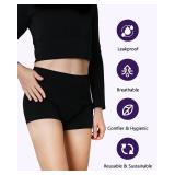 Lictin Period Underwear for Women, Boyshort Absorbent Period Panties - Menstrual, Postpartum Briefs, Incontinence UnderwearsM