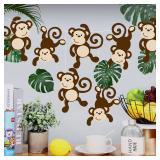 Qunclay Monkey Cutouts Jungle Party Decorations Monkeys Birthday Party Supplies Paper Safari Hanging Print Wall Decor for Party Supplies