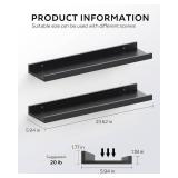 MIRROTOWEL 24â Floating Shelves for Wall DÃ©cor Storage, Set of 2, Wood for Bedroom, Living Room, Bathroom, Kitchen, Picture Ledge and Farmhouseï¼Blackï¼