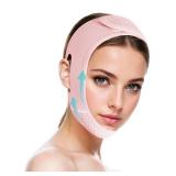 Double Chin Reducer, Double Chin Eliminator V Line Lifting Mask with Chin Strap for Double Chin for Women -Face Lift (Pink)