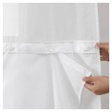 eachope 1 Pack Fabric Snap-in Shower Curtain Liner Replacement,Compatible with No Hook Shower Curtain with Snap in Liner, Removable & Water-Repellent,Machine Washable,70x54,White