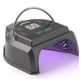 Gelpal 80W Professional Cordless UV LED Nail Lamp, UV Lights for Nails with 45 Beads and Rechargeable Battery, Portable LED Gel Nail Curing Dryer, Nail Polish Machine for Salon or Home, Black - Retail