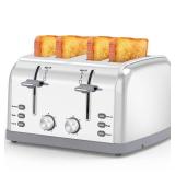 Toaster 4 Slice,Retro Stainless Steel Toater with 7 Shade Settings,Best Prime Toaster for Waffles, 4 Slice Toaster with 3 Mode?Bagels and More Lainsten Toaster T-527