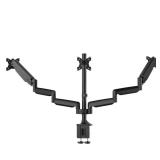 UPGRAVITY Triple Monitor Stand, 3 Monitor Desk Mount for Three Computer Screens up to 32, Heavy Duty C Clamp Base, Fully Adjustable Gas Spring Triple Monitor Arms Hold up to 30.9 lbs Each