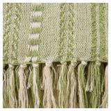 DII Braided Striped Decorative Throw Blanket, 50x60, Antique Green