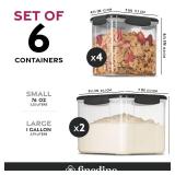 FineDine Airtight Food Storage Container Sets for Kitchen Pantry Organization and Storage   12 Piece Set with Lids for Flour, Sugar, Cereal, and More (Grey)