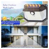 Solar Outdoor Lights, 2 Pack Super Bright 178 LEDs Motion Sensor Wall Light with 270° Wide Angle & 3 Modes, Waterproof Solar Powered Security Light for Patio Garden Garage Front Door