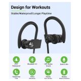 Stiive Bluetooth Headphones, 5.3 Wireless Sports Earbuds IPX7 Waterproof with Mic, Stereo Sweatproof in Ear Earphones, Noise Cancelling Headsets for Gym Running Workout, 16 Hours Playtime   BlackGrey