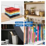 OMGelic Acrylic Shelf Dividers for Closet Organization 6PCS Closet Shelf Divider Closet Dividers for Shelves Shelf Organizer for Closet Shelf Organizer for Wood Closet Separator Clear