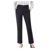 Bamans Dress Pants for Women Straight Leg High Waisted Business Work Trousers Long Formal Slacks with Zipper Pockets XXXL