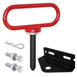 Towing Hitch Kit   Magnetic Hitch Pin and Zero Turn Mower Trailer Hitch, Universal Heavy Duty Lawn Mower Trailer Hitch & Strong Neodymium Magnet Trailer Gate Pin 1/2 Inch (Combo Pack), Red+Black