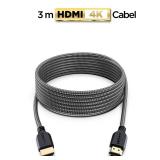 PowerBear 4K HDMI Cable 10 ft | High Speed Hdmi Cables, Braided Nylon & Gold Connectors, 4K @ 60Hz, Ultra HD, 2K, 1080P, ARC & CL3 Rated | for Laptop, Monitor, PS5, PS4, Xbox One, Fire TV, & More