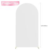 Wokceer 6.6FT Wedding Arch Cover Spandex Fitted Wedding Arch Stand Covers Round Top Chiara Arch Backdrop Cover for Birthday Party Ceremony Banquet Decoration White