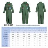 Kids Fighter Pilot Costume   Air Force Flight Suit with Aviator Sunglasses & Tag & Belt for Boys Girls Roleplay Dress Up 6 7 Years