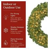 $270 60in Artificial Pre-Lit Fir Christmas Wreath