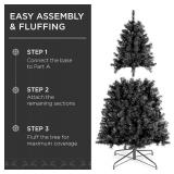 $60 4.5ft Pre-Lit Black Christmas Tree