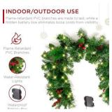 9ft Pre-Lit Christmas Garland w/ 50 LED Lights