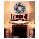 16 in. Unlit Christmas Wreath Blue Wreath