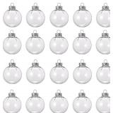 20 Pcs Clear Plastic Fillable Ornament Balls